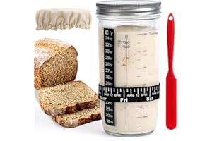 Tunyet Sourdough Starter Kit with Sourdough Starter Jar,Date Marked Feeding Band, Thermometer,Sourdough Jar Scraper,Sourdough Starter Jar Kit & Sourdough Bread Baking Supplies