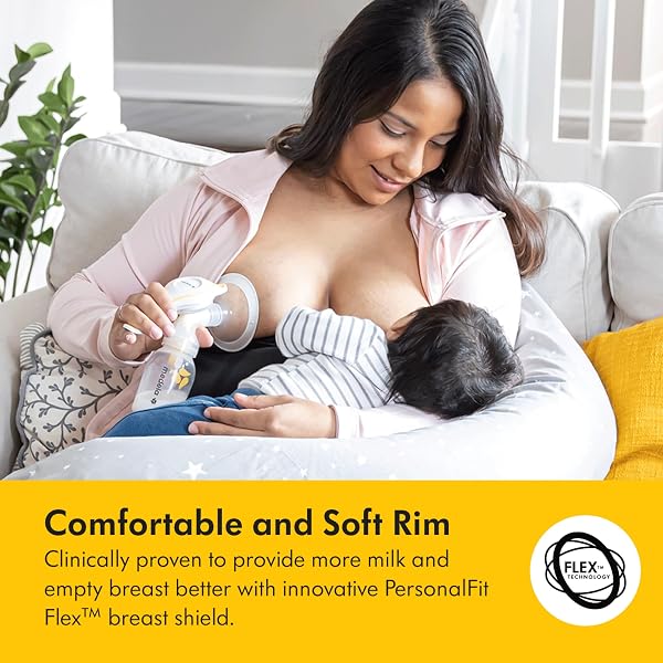 MEDELA HARMONY MANUAL BREAST PUMP, COMPACT SWISS DESIGN WITH PERSONALFIT FLEX SHIELDS AND MEDELA’S 2-PHASE EXPRESSION TECHNOLOGY