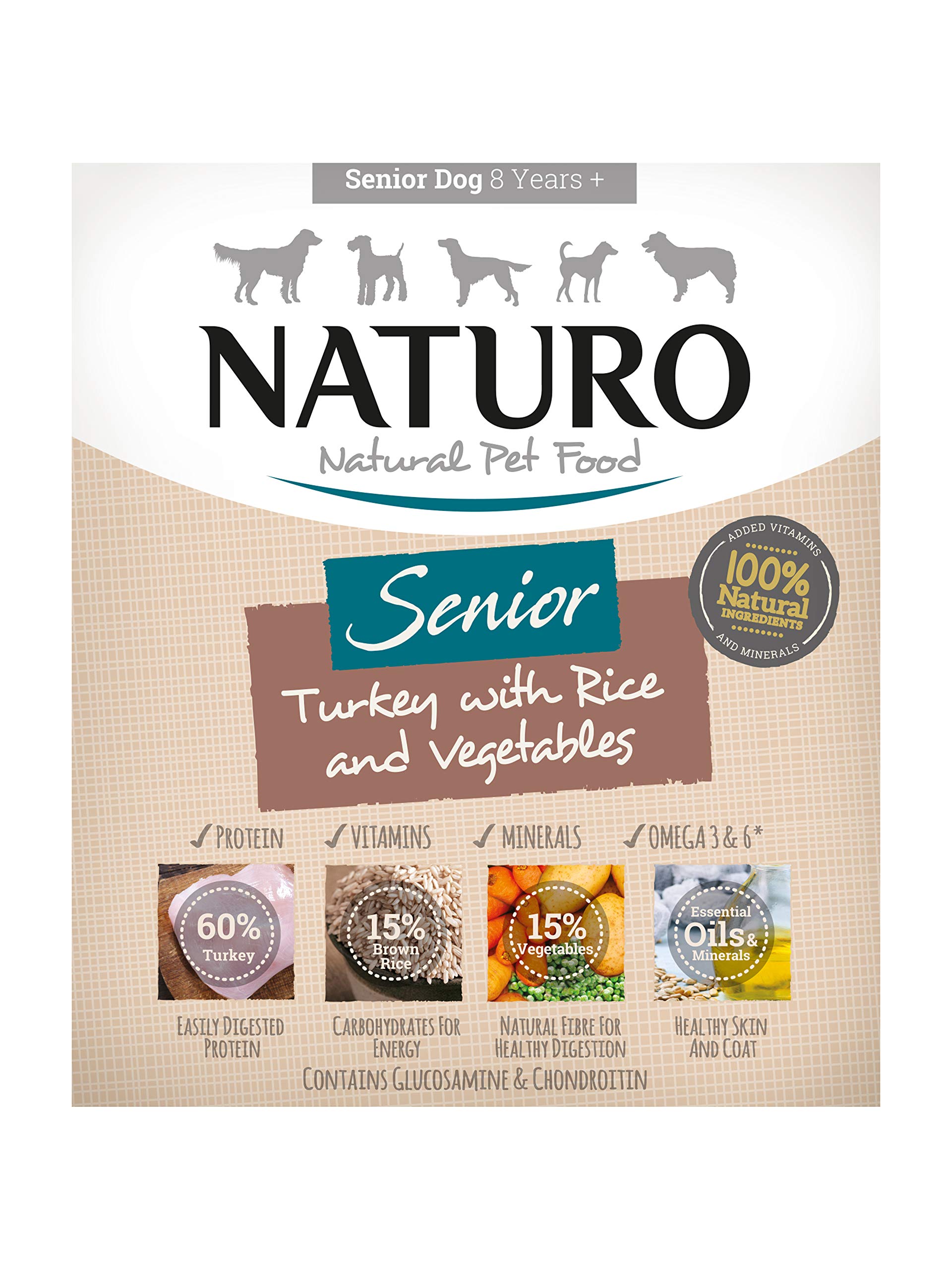 Turkey & Rice with Vegetables Wet Food for Senior Dogs Trays 400g x 7