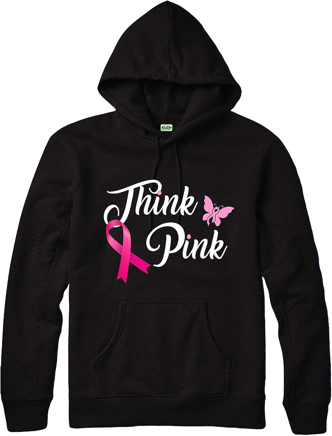 Think Pink Hoodie, Breast Cancer Awareness Pink Ribbon Unisex Kids