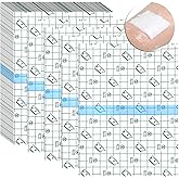 Siifert 50 Pcs Shower Waterproof Patch Transparent Stretch Adhesive Bandage Large Shower Protector Cover Transparent Film Waterproof Dressing Adhesive Bandages, 6 x 8 Inch