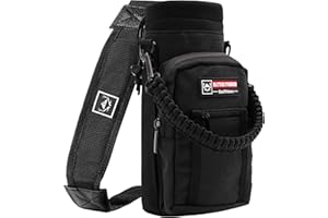 NATURE PIONEOR Insulated Water Bottle Holder with Shoulder Strap for 25 32 40 64 OZ Sports Water Jugs Bottles, Carrier/Pouch Sleeve for Outdoor Camping, Hiking,Gym