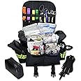 Lightning X Small First Responder EMT EMS Trauma Bag Stocked First Aid Fill Kit B (Black)