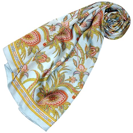 LORENZO CANA Luxus Damen Seidentuch aufwändig bedrucktes Tuch 100% Seide 90 cm x 90 cm harmonische Farben Damentuch Schaltuch