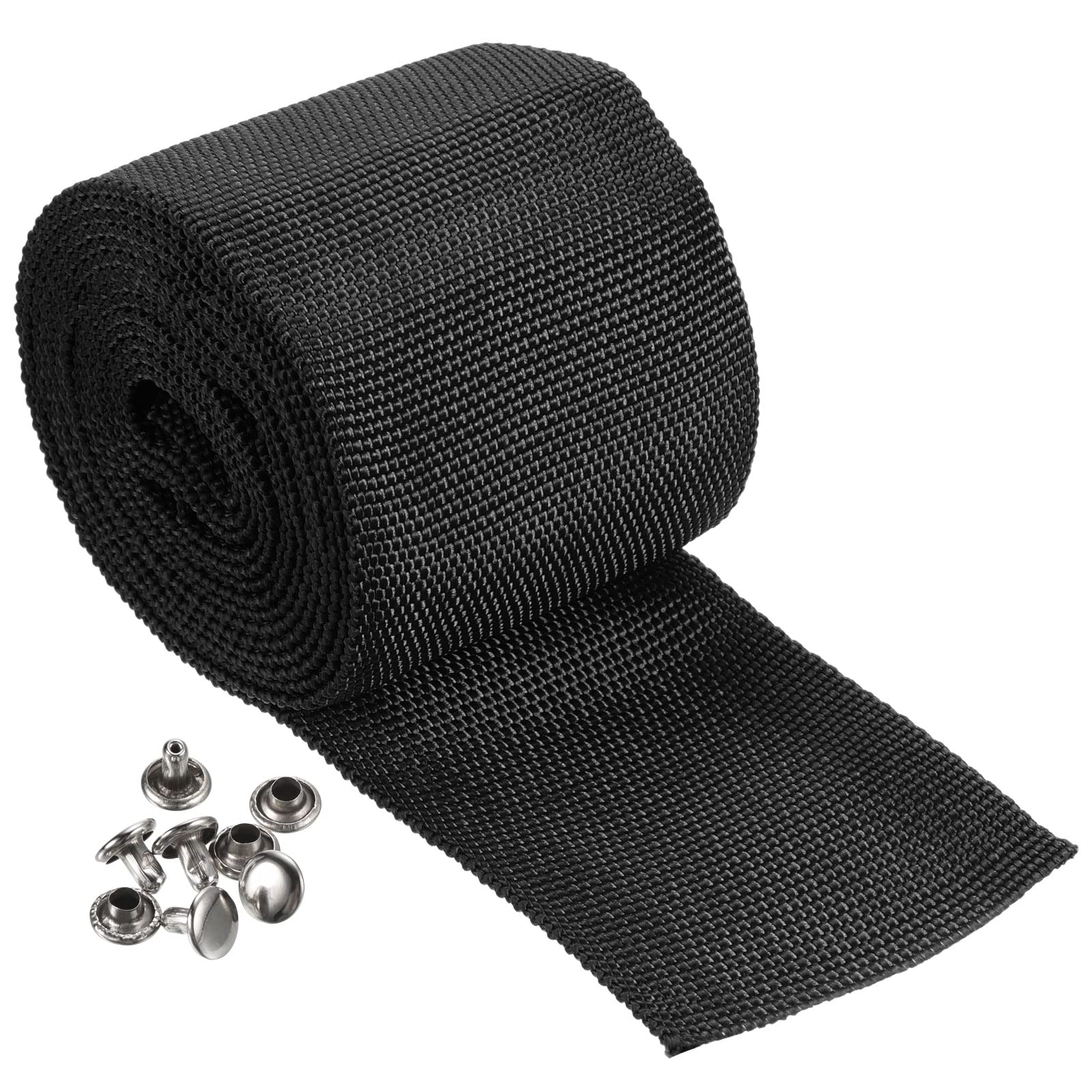 PATIKIL Winch Rope Protector 1m/3.28ft, Polyester Protective Sleeve with Buckle Universal for 6cm/2.36in Width Cable Line, Black