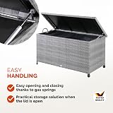 CASARIA 270 Litre Polyrattan Storage Box with Wheels Grey 117x53x60cm view 6