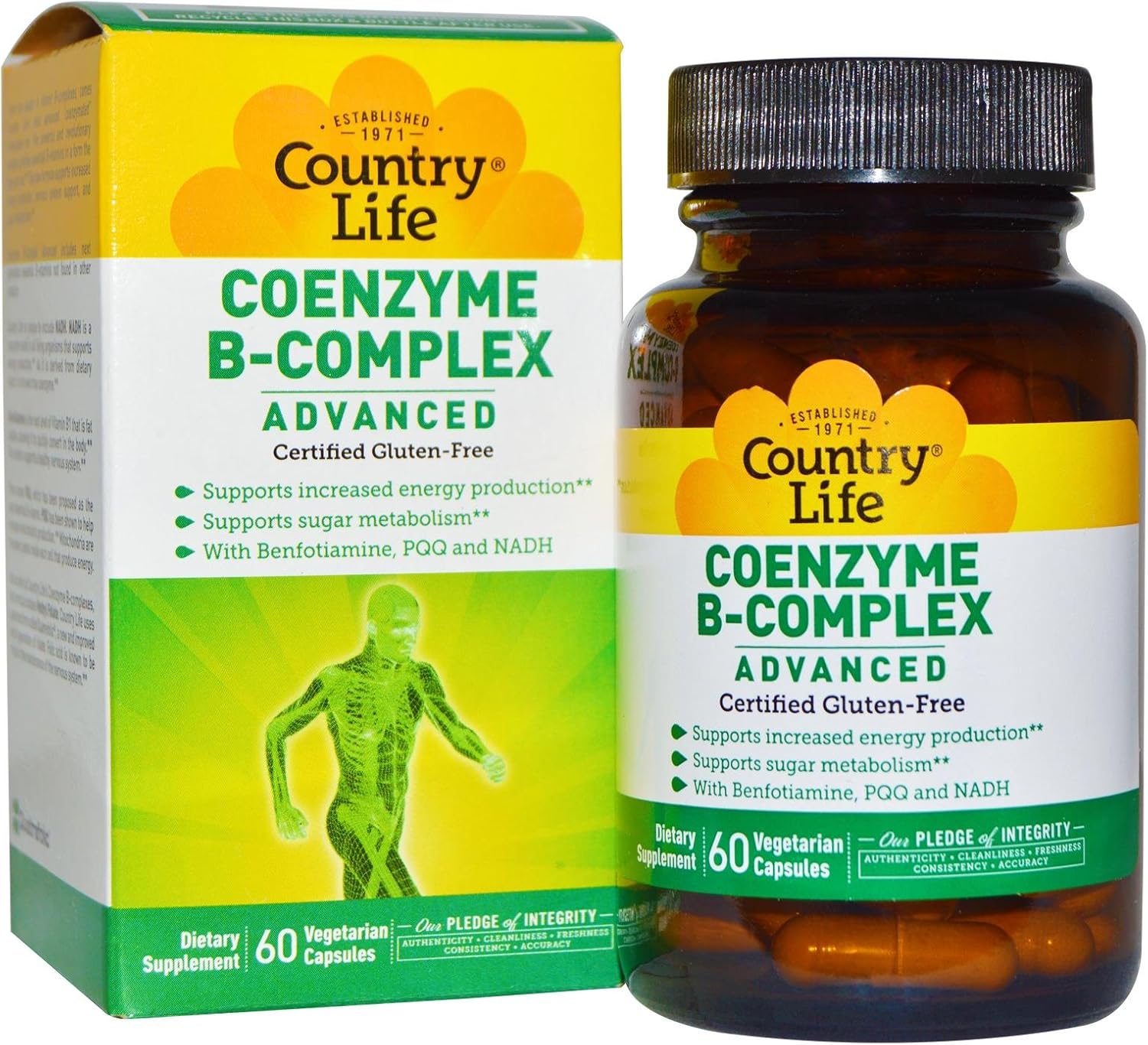 COUNTRY LIFE Vitamins COENZYME B-Complex ADVNCD, 60 VCAP: Health & Personal Care
