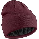 Fleece Lined Wool Beanie for Men Women, Knit Winter Hats Warm Cuffed Stocking Skull Cap Fashion Slouchy Beanies