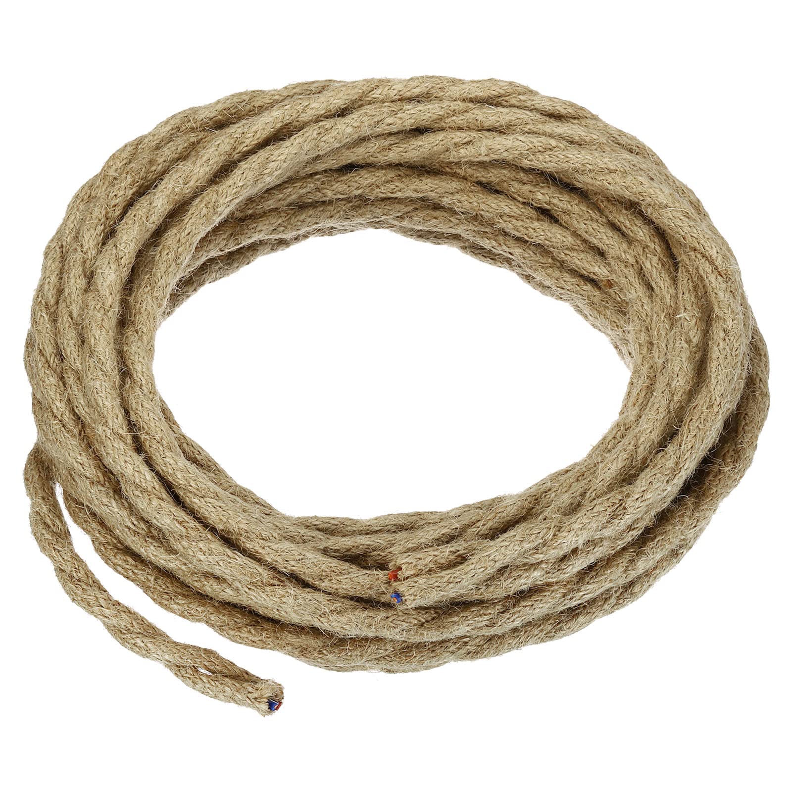 PATIKIL 25Ft Twisted Electric Rope Light Cord, UL-Listed 18AWG Vintage Industrial Rope Covered Lamp Twisted Wire for Pendant Light Bulb DIY Project, Brown