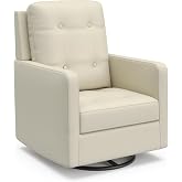 Storkcraft Beckett Small Spaces Swivel Glider Nursery Chair, Pearl | Conveniently Compact Size, Baby Nursery Chair Designed for Smaller Nurseries and Bedrooms
