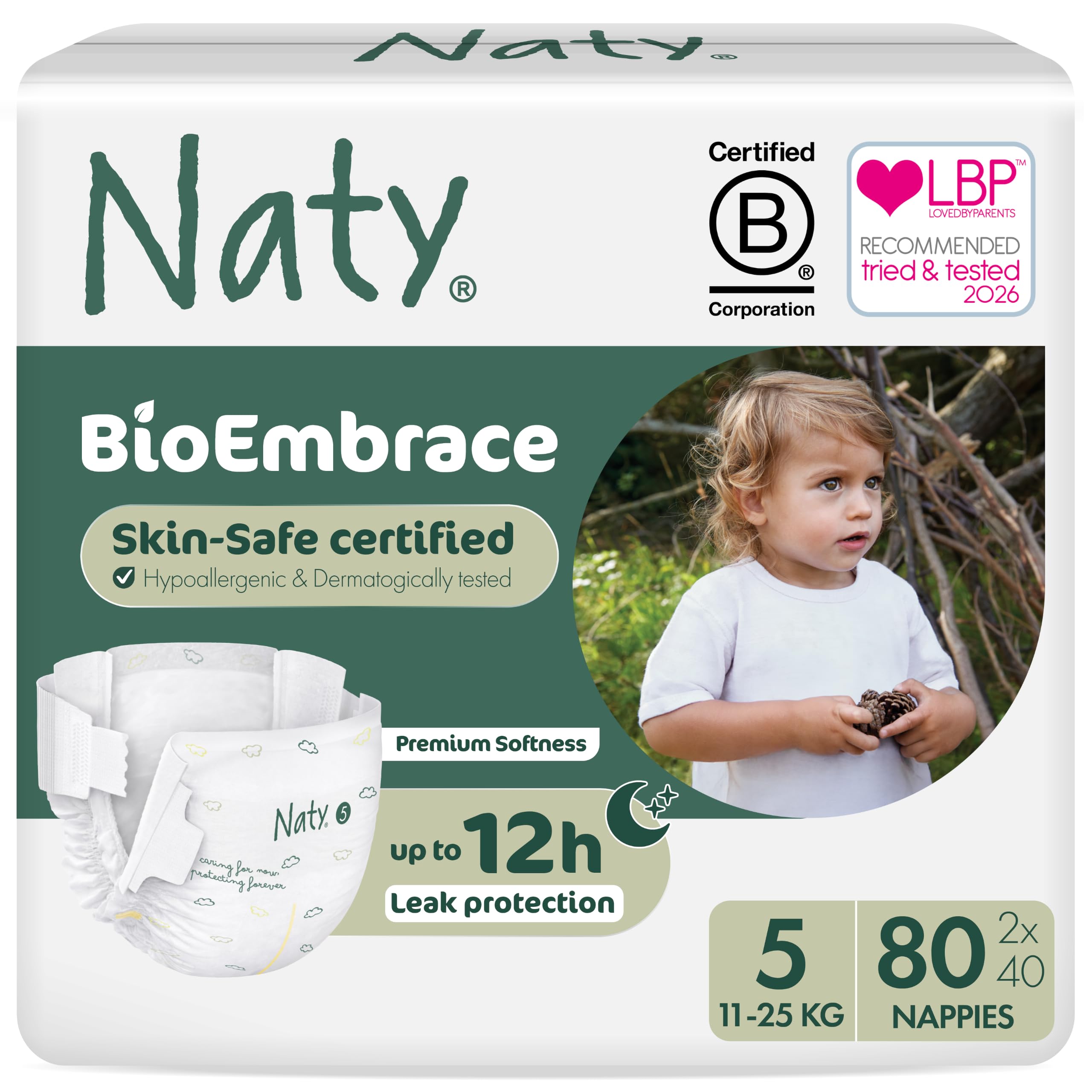 Naty BioEmbrace Size 5 Nappies 80-pack a...