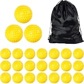Deekin 24 Pcs Yellow Dimpled Baseball 9 Inch Pitching Machine Baseball Practice Foam Sport Game Ball for Indoor Outdoor Pitching Machine Practice, 2 Dozen