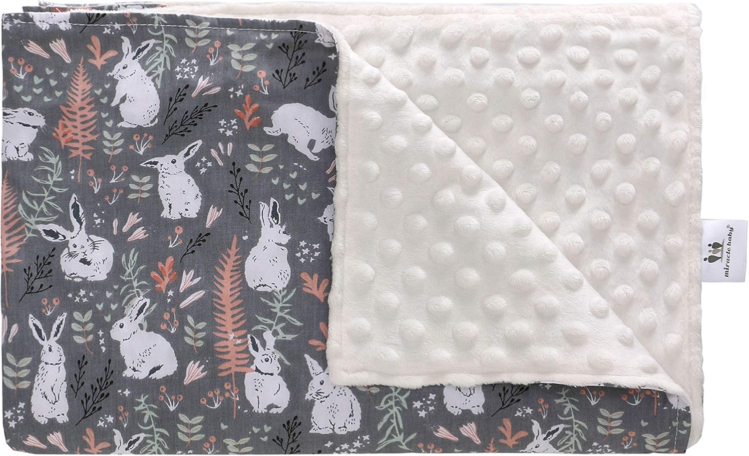 Super Soft Minky Dot Baby Security Blanket, 110×140 cm, Double Layer Dotted Backing Plush