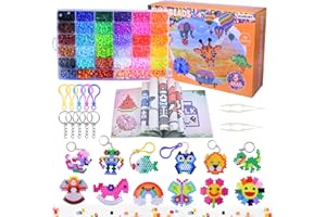 36 Colors Fuse Beads Kit, 10000 Pcs 5mm Melty Beads with 90 Patterns, 4 Pegboards, Ironing Paper and Accessories, DIY Craft A