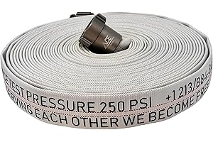 ACE FIRE PREPAREDNESS Ace Fire Defense BMF XL.01 Fire Hose 75 ft x 1.5 in | Heavy Duty Single Jacket Hose | High Pressure 600 PSI Working / 900 PSI Burst | NH/NST Aluminum Couplings for Wildfire Protection