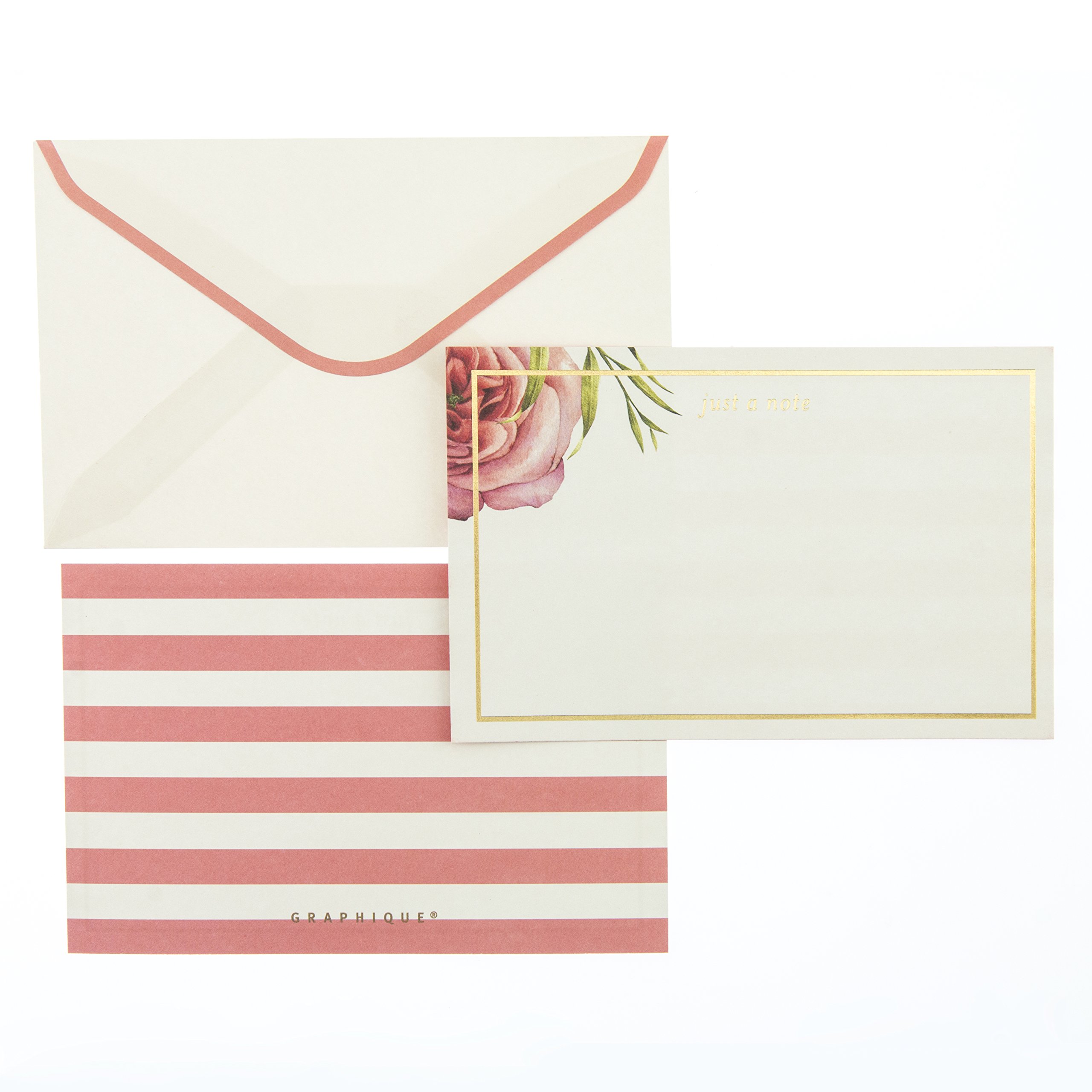 Graphique Coral Floral Flat Notes with Cursive 