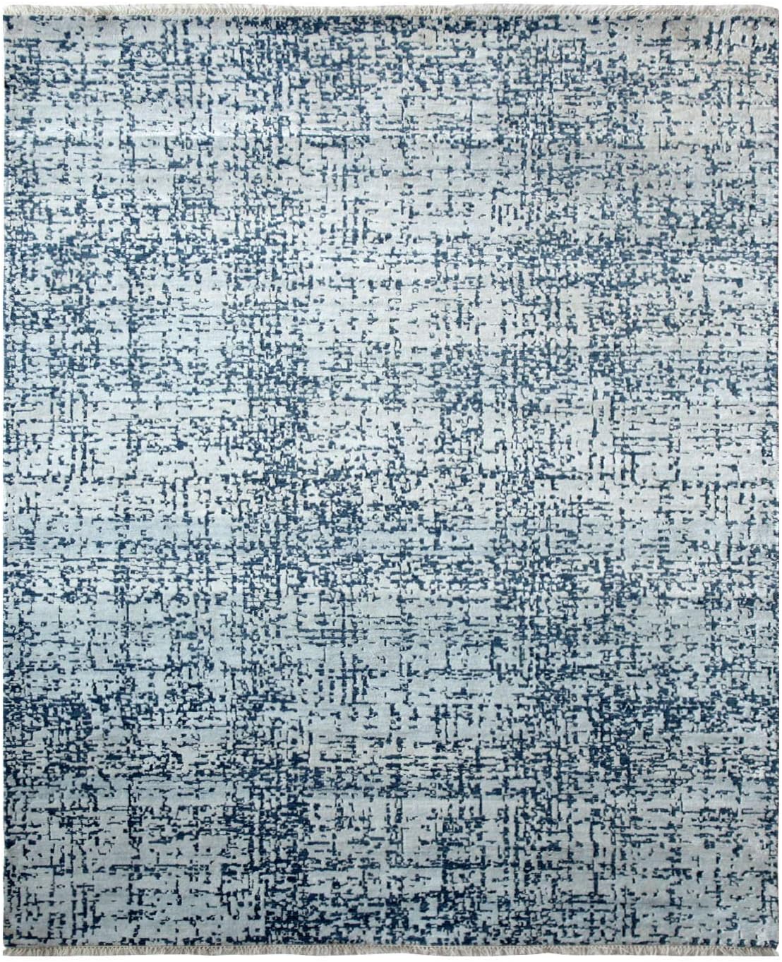 Solo Rugs Stella Modern Hand Knotted Area Rug, 5' 0" x 8' 0", Blue