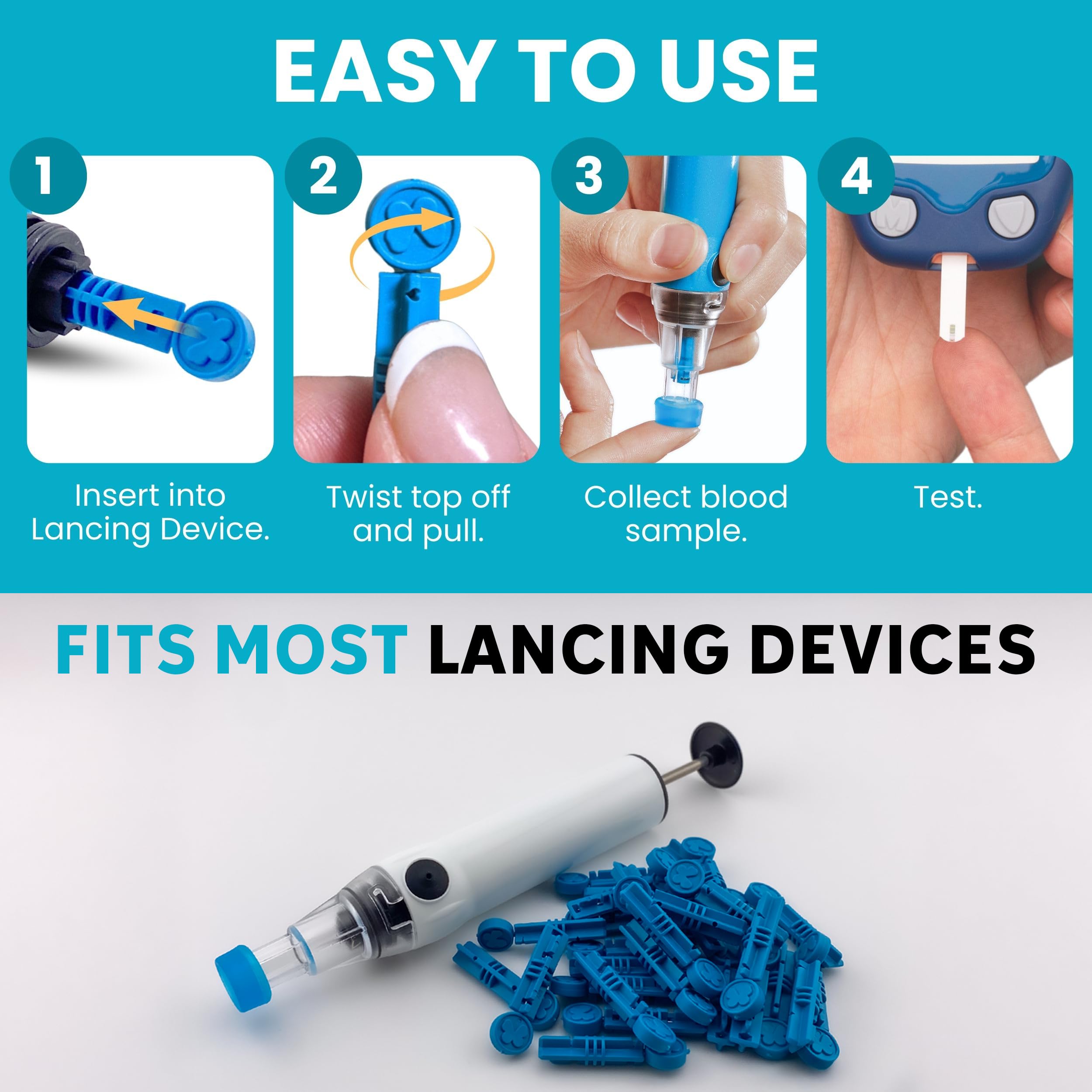 Genteel - Butterfly Touch Lancets - Polished - Smooth & Pain Free - Stainless Lancets (100 pcs)