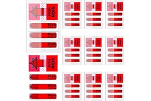 KOGCMEETL 10 Pack 1000 Pieces Sign Here Tabs Sign Here Stickers Sign Here Date Stickers Flags Adhesive Message Flags for Notary Books Paper (Red)