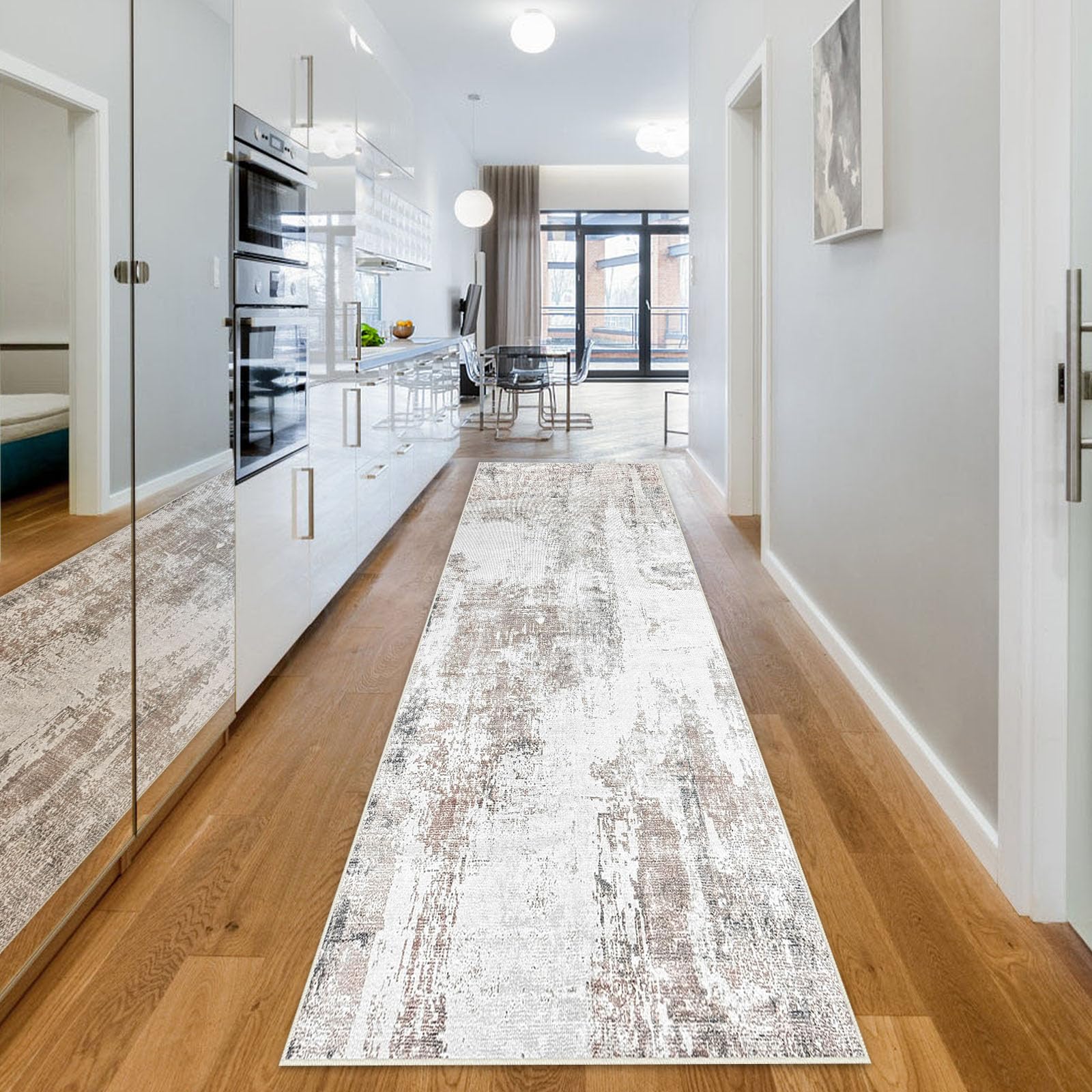 Aolawco Hallway Runner Rug, 65x240cm Non-Slip Carpet Runners, Washable Entrance Carpet Kitchen Runner Long Hallway for Living Room/Entryway/Bathroom/Laundry Room Carpet Rug