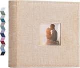 Vienrose Photo Album 200 Pockets 6x4 Linen Cover Khaki with Memo Spaces