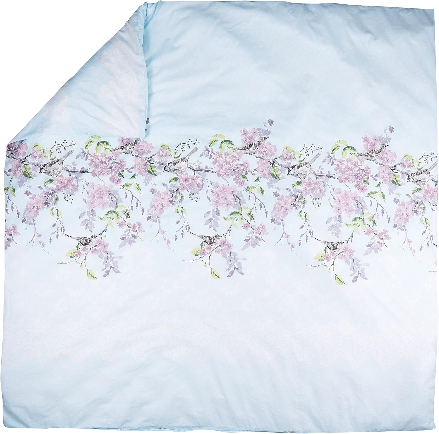 Rapport Home Eloise Floral Blue King Duvet Cover Set, Duck Egg - Image 3