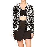 Anna-Kaci Womens Sequin Jacket Bomber Coat 1989 Slitter Outfit For Concert Party