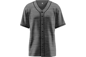 Aizqaoalk Baseball Jersey for Men,Blank Baseball Jerseys Shirts Short Sleeve Hip Hop Sports Casual Button-Down Uniforms