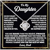 Mapileng To My Daughter Love Knot Necklace From Dad With Heartfelt Message & Elegant Box, Necklace Gifts For Daughter, Valentines Day, Graduation, Birthday, Wedding, Christmas Gifts From Dad