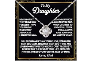 Mapileng To My Daughter Love Knot Necklace From Dad With Heartfelt Message & Elegant Box, Necklace Gifts For Daughter, Valentines Day, Graduation, Birthday, Wedding, Christmas Gifts From Dad