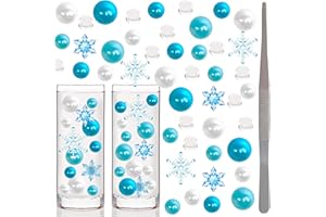 llxieym 4210 Pieces Christmas Winter Vase Filler Beads Floating Pearls Winter Water Gel Beads for Vase Filler Table Centerpieces Christmas Winter Home Party Decoration (Style E)