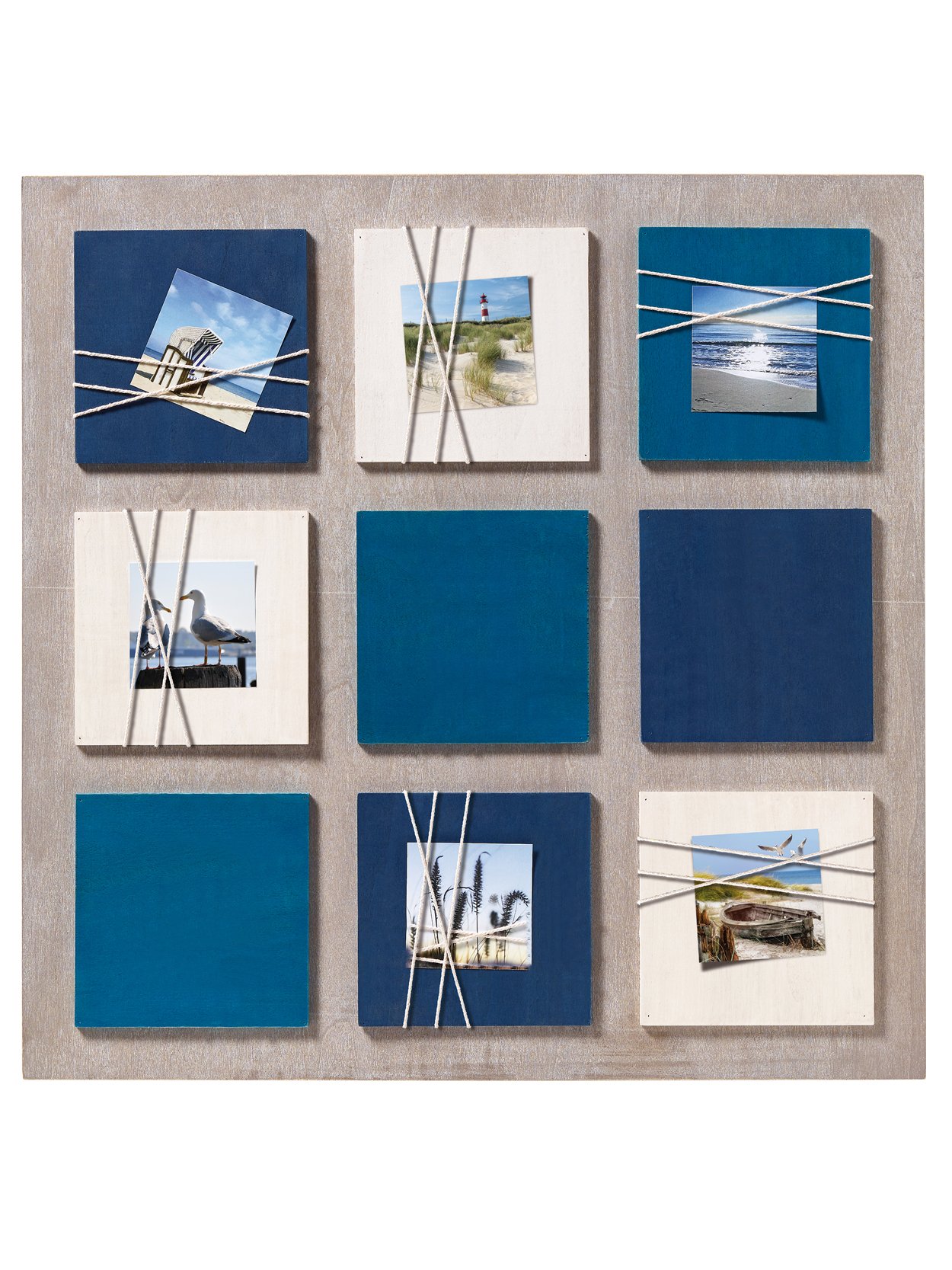 walther Design Picture frame Blue 6X 8x8 cm Wooden gallery with cord as Photo holder, La Casa YO688L — image 1