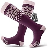 OutdoorMaster Ski Socks, Snowboarding Socks for Men & Women, Thermal Winter Warm & Breathable, Over The Calf Non-Slip Cuff