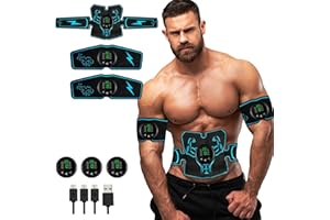 Natural Heals Ab Stimulator Tactical X Abs: Abs Workout Equipment, Portable Ab Machine, Fitness Equipment for Men and Woman, USB Rechargeable for Abdomen/Arm/Leg Training Home Office Exercise Black