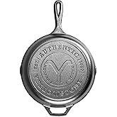 Lodge Pre-Seasoned Yellowstone Stamped Cast Iron Cookware - Signature Teardrop Handle - Use in the Oven, on the Stove, on the