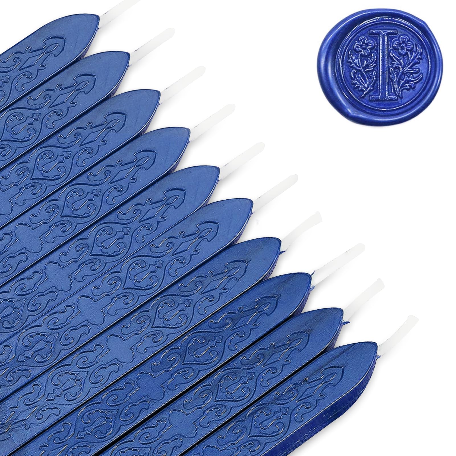 MeYuxg Pack of 10 Sealing Wax Blue with Wicks, Vintage Sealing Wax, Wax Seal Stick, Sealing Wax, Sealing Wax Blue for Letter Seals & Wax Seal Stamp (Sea Blue)