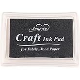 YPSelected Craft Stamp Ink Pad for Paper Wood Fabric 15 Colors Available for Rubber Stamps (Black)