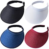 MULIMU 4-Pack Women Wide Brim Sun Visor UV Protection UPF50+ Hat Golf Visor with Clip