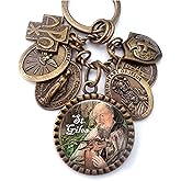 St. Giles Keychain, Necklace or Clip, Patron Saint, Catholic Confirmation Gift