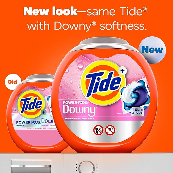 TIDE POWER PODS + DOWNY LAUNDRY DETERGENT PODS, 45 COUNT, SOFT BOOSTERS + APRIL FRESH