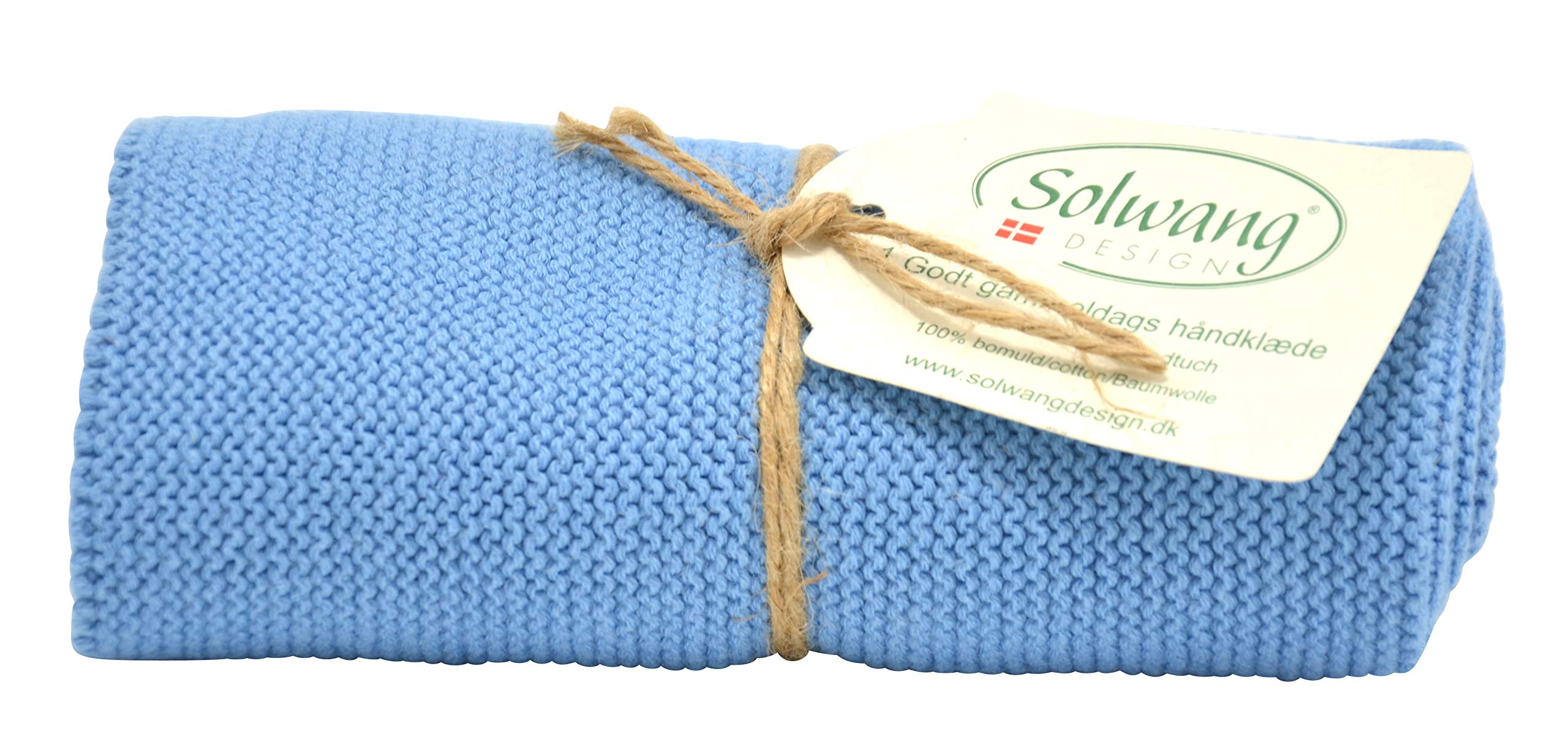 100% Oeko-tex Certified Cotton Danish Kitchen Hand Towel Made in India (Light Dusty Blue)