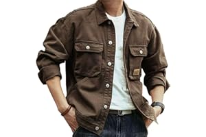 Men's Denim Jacket Casual Regular Fit Button Down Long Sleeve Jean Trucker Jacket Spring Fall Outfits