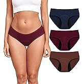 TUTUESTHER Period Underwear for Women Heavy Flow Leakproof Panties Cotton Postpartum Panty Menstrual Hipster for Teens 3 Pack