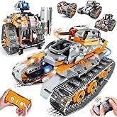 MOJINO 5 in 1 STEM Building Set with LED Light, APP & Remote Controlled Cars Building Toys Kit, RC Robot Tank Sleigh Tracked Racer 554 PCS, Toy Gifts for Kids Boys Girls Ages 6 7 8 9 10 11 12+ Year