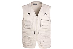 LISUHEPEAL Men’s Fishing Vest Summer Outdoor Work Safari Travel Photo Vest with Multi Pockets