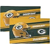 Northwest NFL Green Bay Packers 2-Pack Fan Towel Set, 16" x 25" Each, Swipe, Team Colors