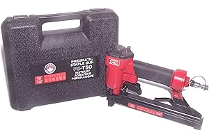 Canadian Tool and Supply Pneumatic Heavy Duty Air Stapler use Standard Arrow T50 Type Staples with Carrying Case (PS-T50)