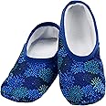 Snoozies Skinnies Slipper Socks Cozy, Foldable Slippers for Women, Non Slip Socks for Travel & Indoors - Bright Daisy