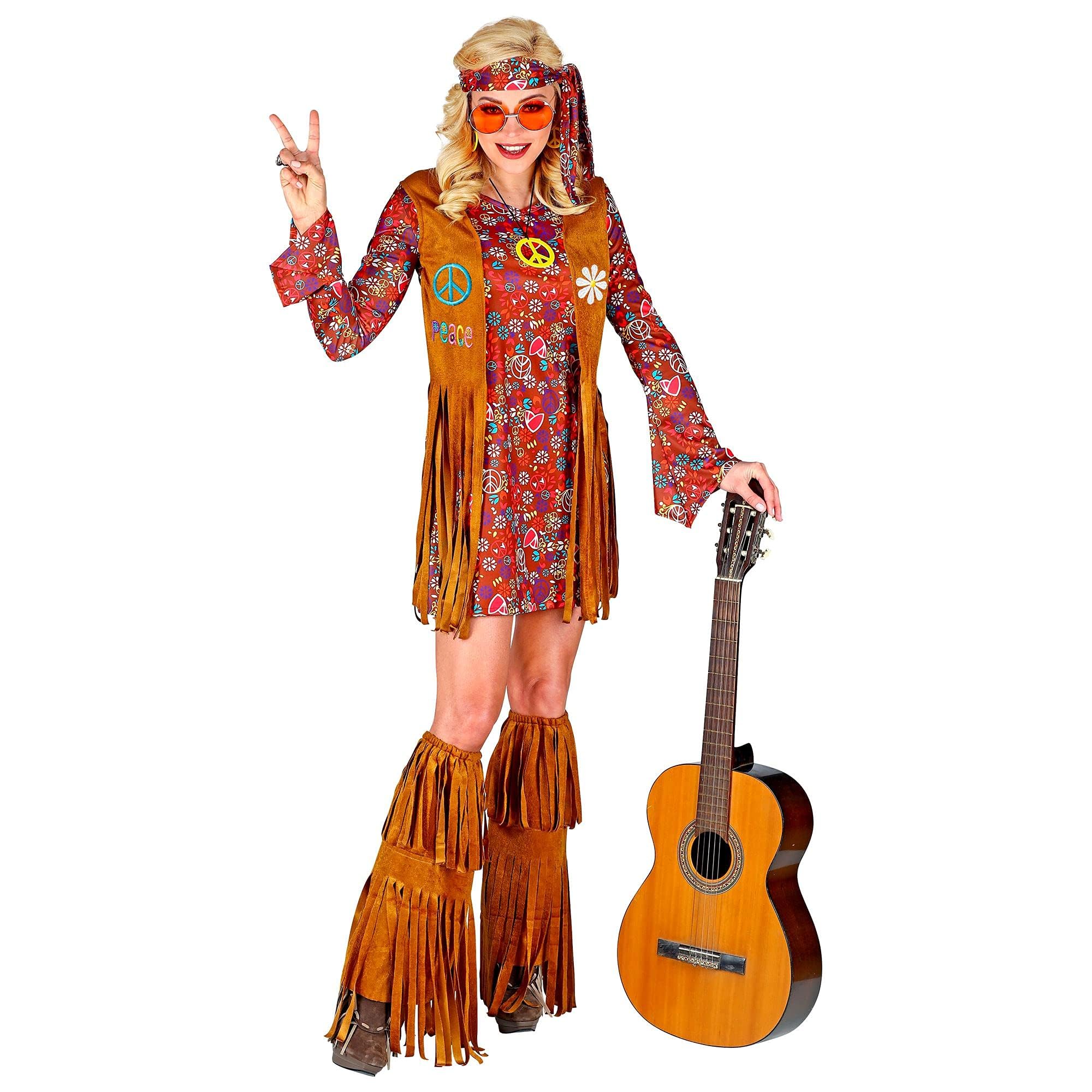 Widmann W MILANO Party Fashion - Hippie Woman Flower Power Reggae Fancy Dress Costume