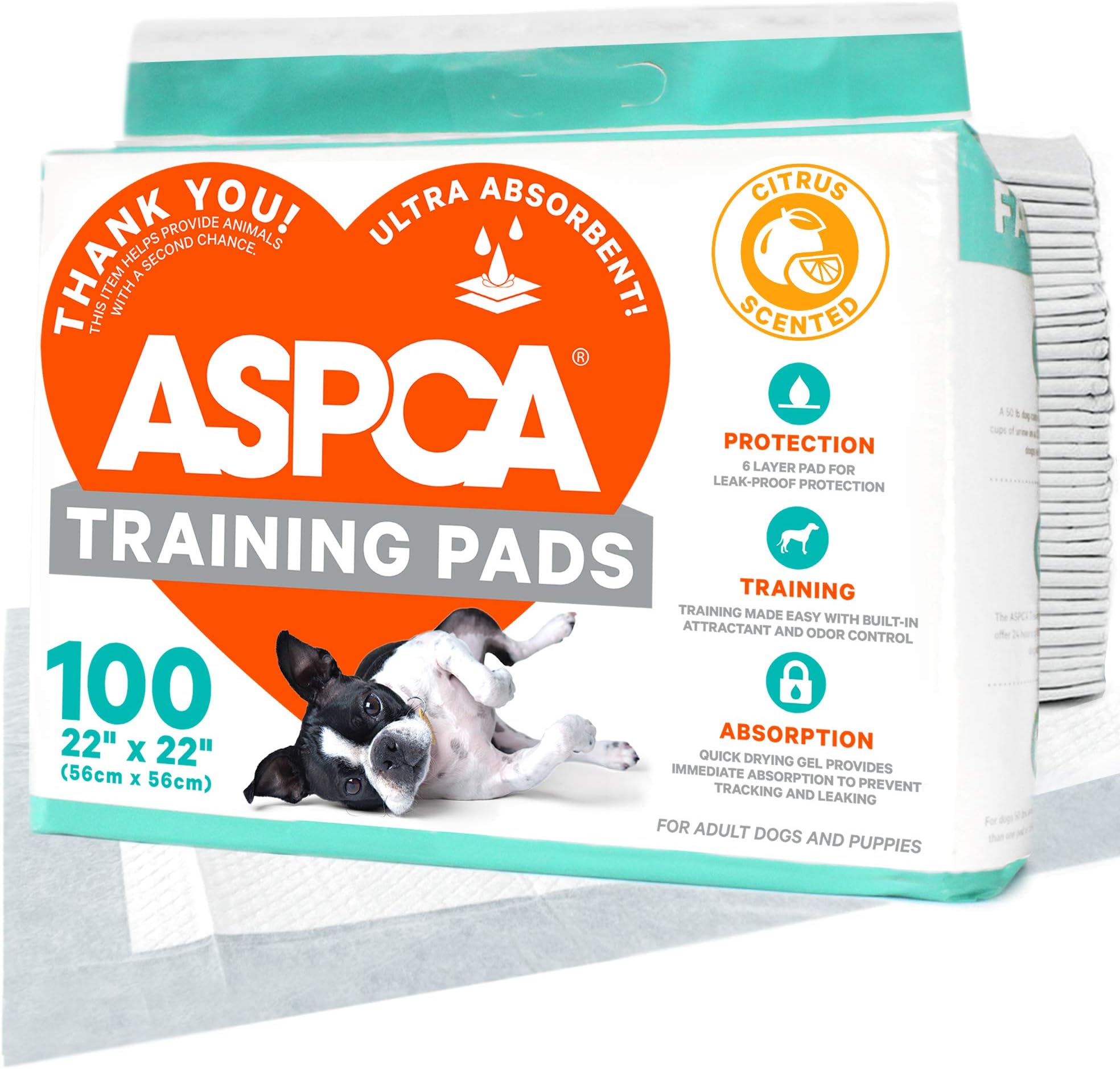 ASPCA Citrus Scented Training Pads (100 Pack)